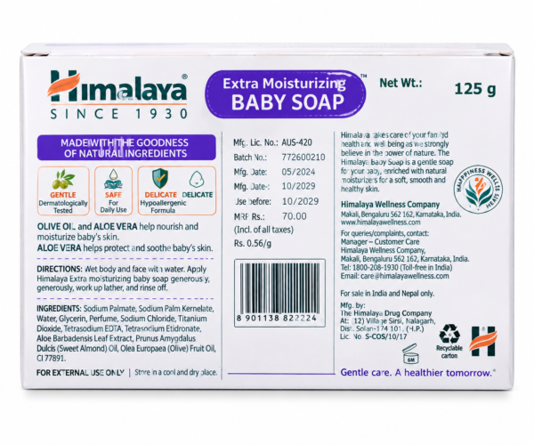 Himalaya Extra Moisturizing Baby Soap back photo